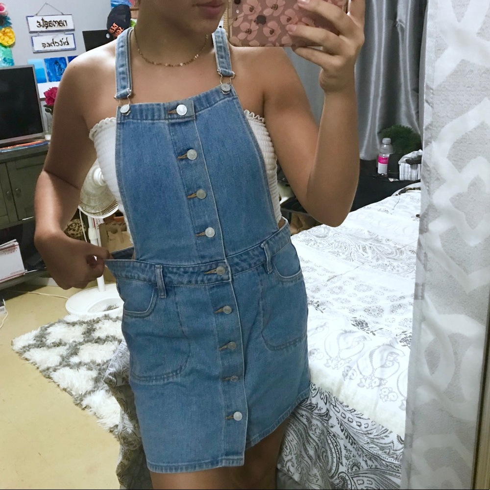PacSun Denim Button Up Overall Dress